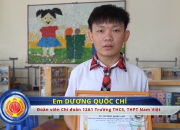 Quận đoàn Tân Phú trao tặng danh hiệu “HS 3 tốt” cho em Dương Quốc Chí Trường TiH,THCS,THPT Nam Việt