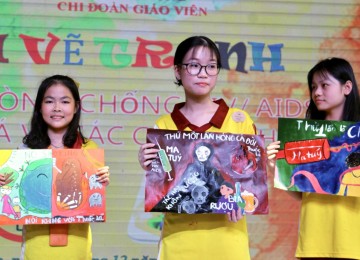 TĐ GDQT Nam Việt tổ chức thi cuộc vẽ tranh hưởng ứng ngày thế giới phòng chống HIV/AIDS