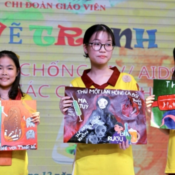 TĐ GDQT Nam Việt tổ chức cuộc vẽ tranh hưởng ứng ngày thế giới phòng chống HIV/AIDS